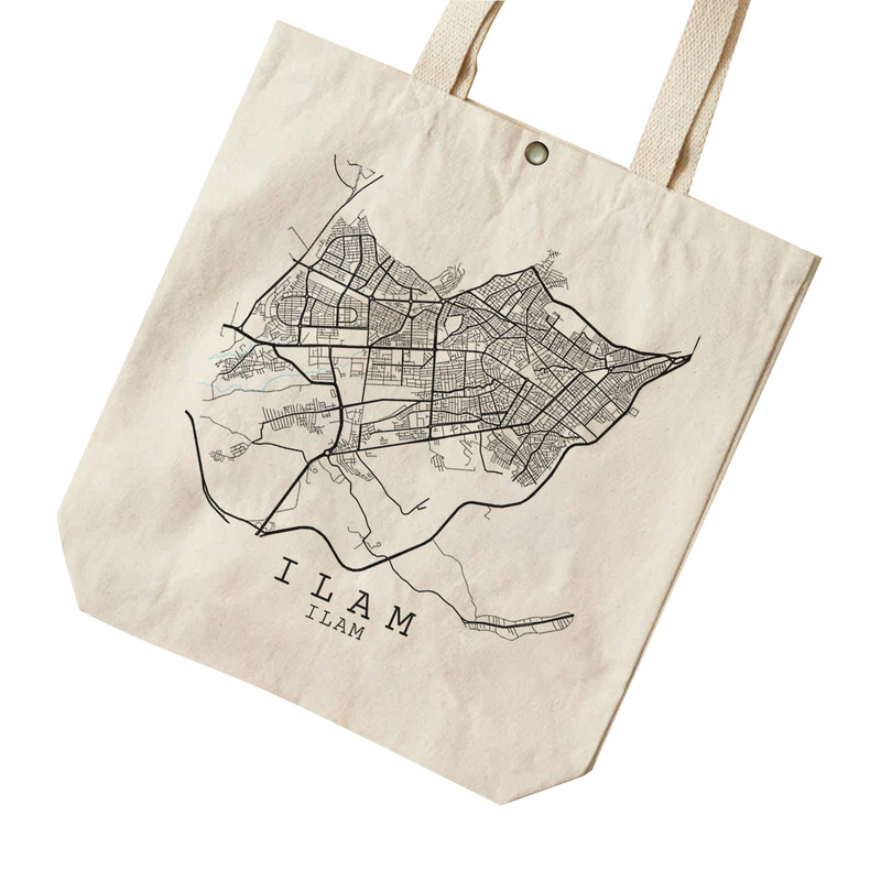 ساک خرید ترمه طراحان ایده مدل نقشه شهر ایلام کد map0505 - L