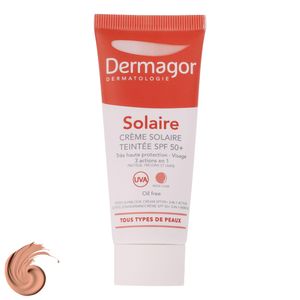 کرم ضدآفتاب رنگی درماگور SPF50 مدل 3 در 1، مناسب پوست‌های مختلط، حجم 40 میلی‌لیتر