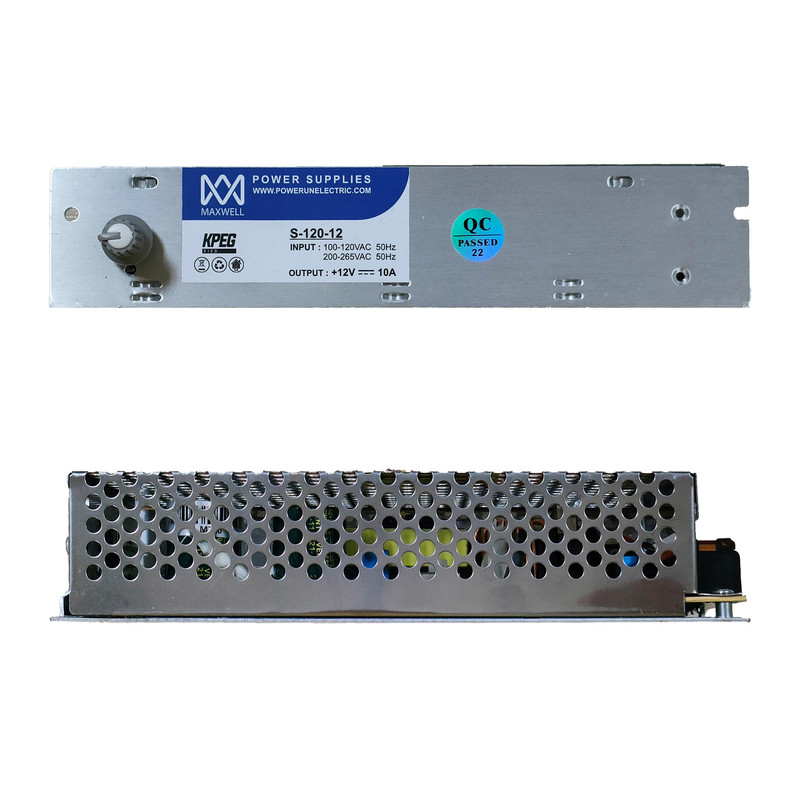 منبع تغذیه سوییچینگ 12 ولت 10 آمپر مکسول مدل S-120-12 دیمر دار