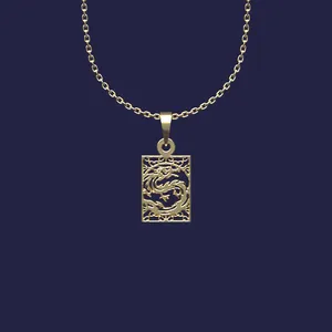 گردنبند طلا 18 عیار زنانه مدوپد مدل مستطیل کد Z2-1-1154