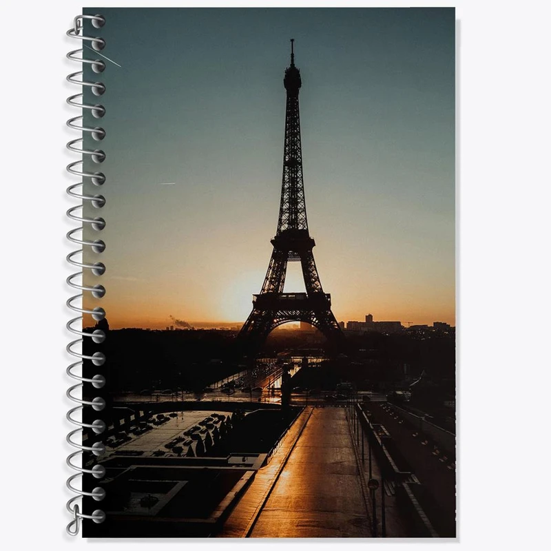 دفتر زبان 50 برگ خندالو مدل دو خط طرح برج ایفل کد 20753