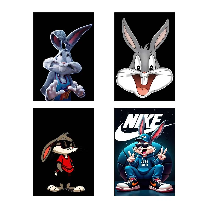 تابلو شاسي کارنيکا طرح باگز بانی The Bugs Bunny کد 88896 مجموعه 4 عددی