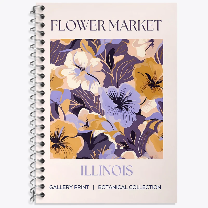 دفتر زبان 50 برگ خندالو مدل سه خط طرح گل گلی کد N5329