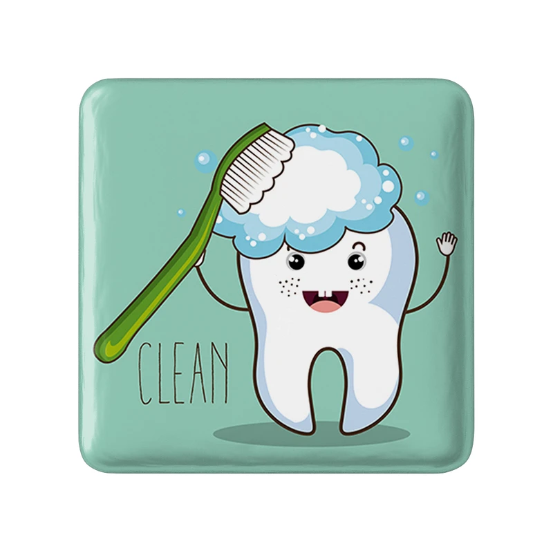 پیکسل خندالو طرح دندان و دندان پزشکی کودکانه مدل مربعی کد 36755