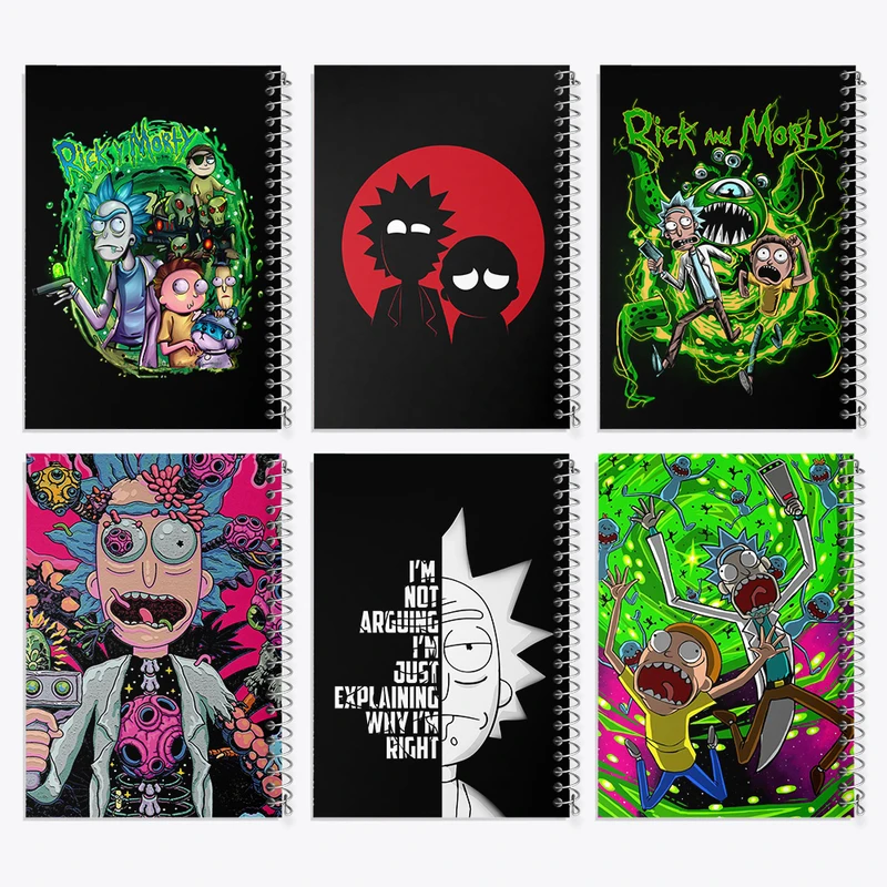 دفتر مشق 50 برگ خندالو طرح ریک و مورتی کد 586 مجموعه 6 عددی