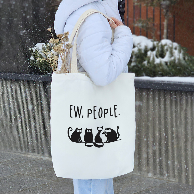 ساک خرید پارچه ای خندالو طرح گربه ها مدل توت بگ کد 6630