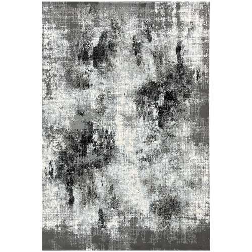 فرش ماشینی ۵۰۰ شانه زمینه و حاشیه مشکی طوسی طرح فرش پتینه کد فرش مدرن