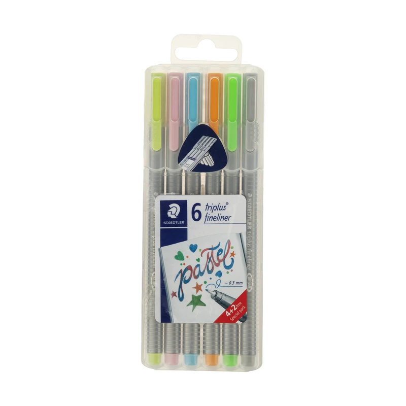روان نویس استدلر مدل Triplus Fineliner-Pastel بسته 6 عددی
