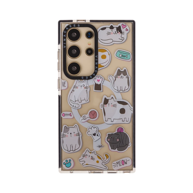 کاور ویناکیسز مدل Super cute cats MagSafe مناسب برای گوشی موبایل سامسونگ Galaxy S24 ultra