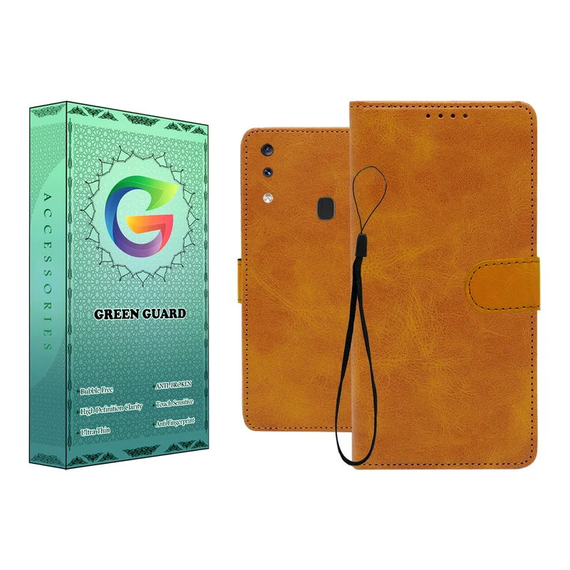 کیف کلاسوری گرین گارد طرح چرمی مدل Landing مناسب برای گوشی موبایل سامسونگ Galaxy A20 / A30 به همراه بند آویز