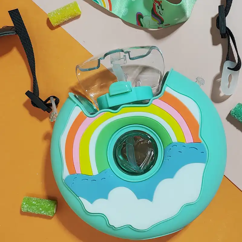 قمقمه کودک مدل نی دار طرح دونات گنجایش 330 میلی لیتر