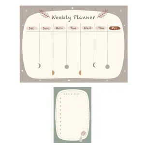 کاغذ یادداشت مدل برنامه ریزی هفتگی و روزانه طرح ماه و کوزه مجموعه 2 عددی