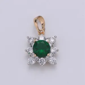 آویز گردنبند طلا 18 عیار زنانه قیراط مدل تک سنگ کد GH2591