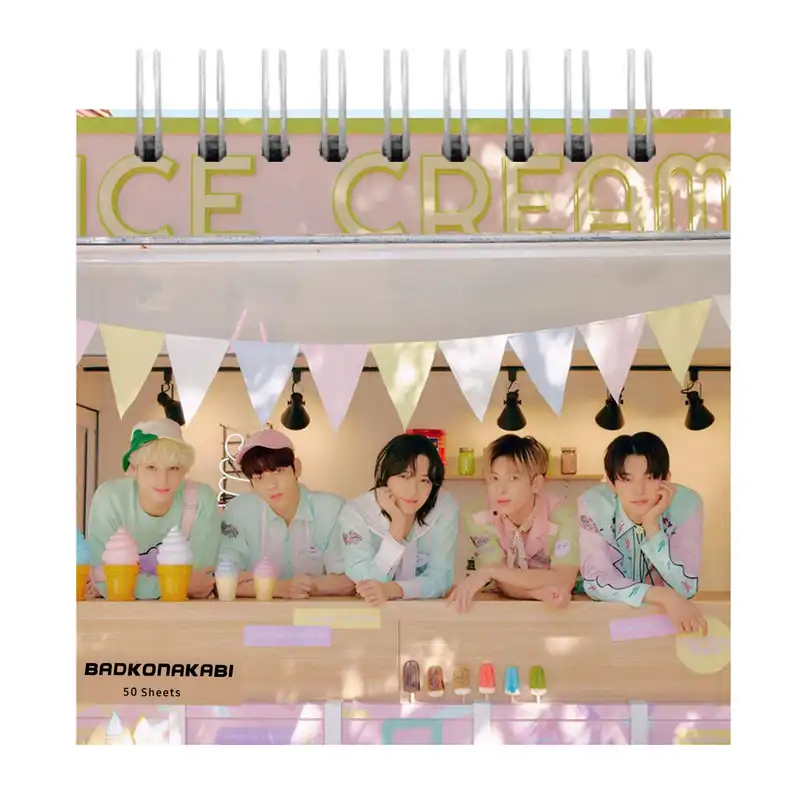 دفتر یادداشت بادکنک آبی طرح تی اکس تی مدل TXT1به همراه فتوکارت مجموعه 7 عددی