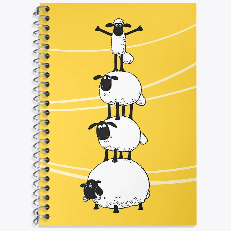 دفتر زبان 50 برگ خندالو مدل دو خط طرح بره ناقلا کد N3521