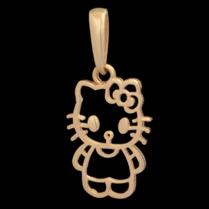 آویز گردنبند طلا 18 عیار دخترانه طلای مستجابی طرح کیتی کد 8652