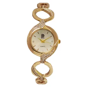 ساعت مچی عقربه ای زنانه مدل بند فلزی نگین دار کد 2