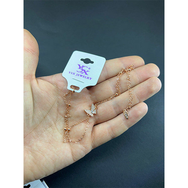 پابند زنانه وای اس ایکس مدل پروانه دو رج خاص کد 48596