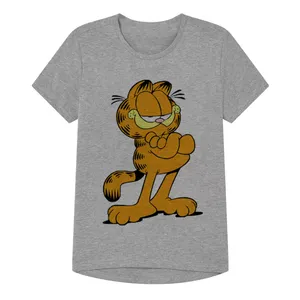 تی شرت آستین کوتاه پسرانه مدل  گارفیلد کد SH09 رنگ طوسی