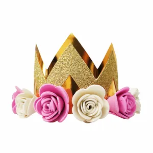 تاج تولد مدل گلدار برجسته