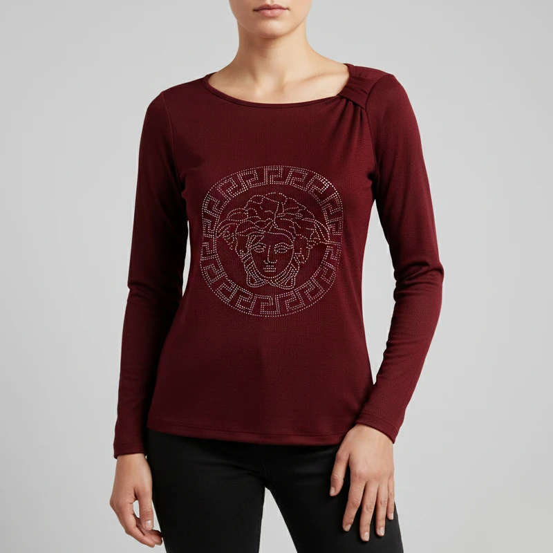 بلوز آستین بلند یقه گرد زنانه مدل NT844-3