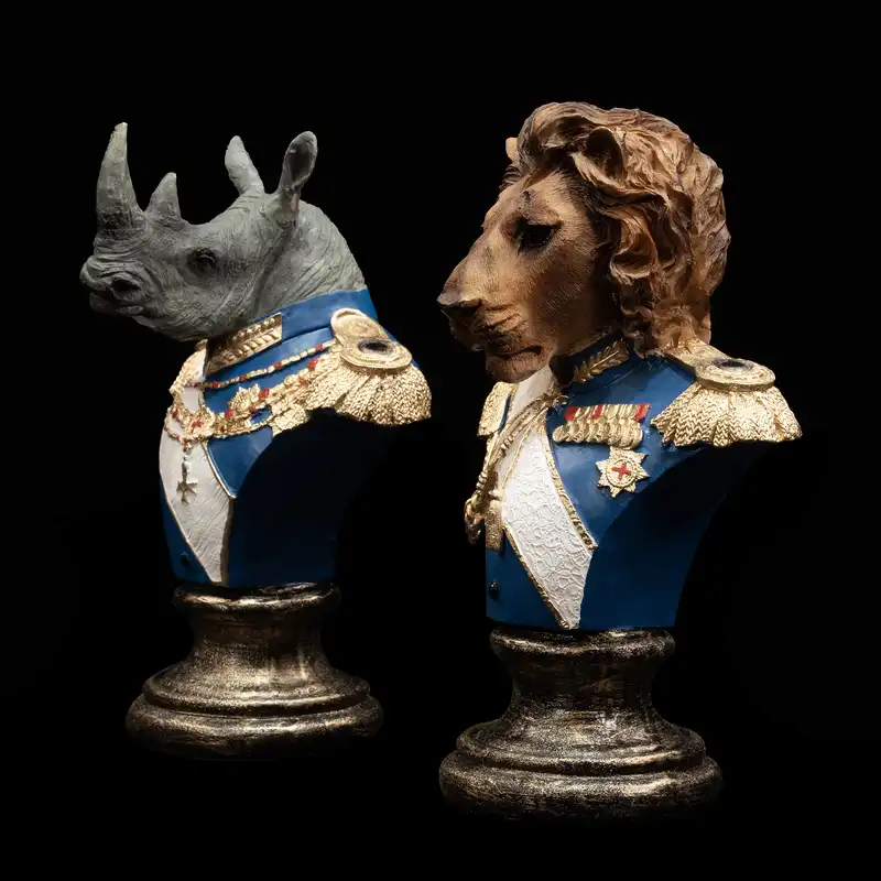 سردیس مدل رومیزی طرح شیر و کرگدن بسته 2 عددی