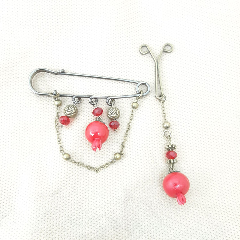 ست گیره روسری و سنجاق سینه زنانه مدل AB914