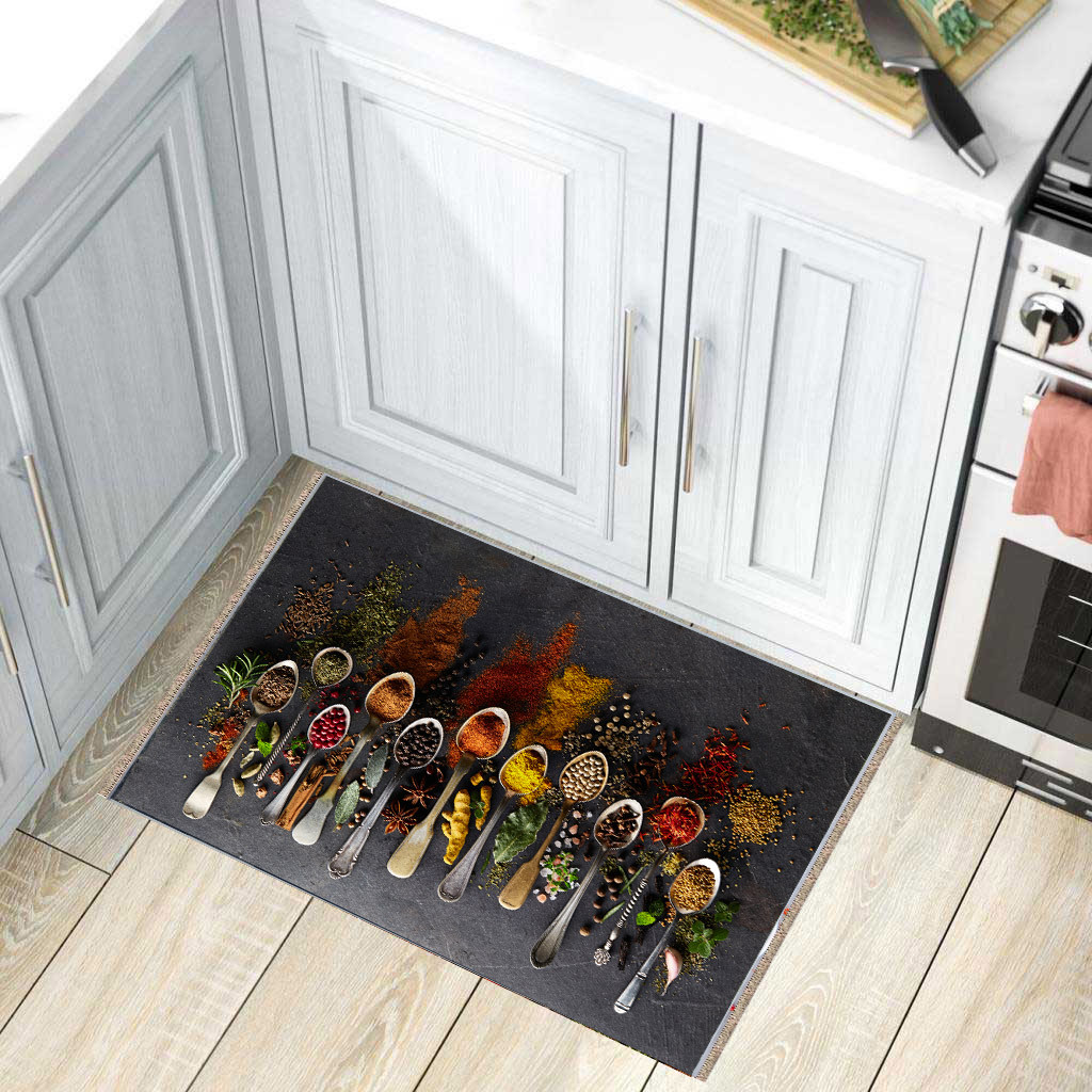 فرش پارچه ای مدل ترمزدار طرح آشپزخانه