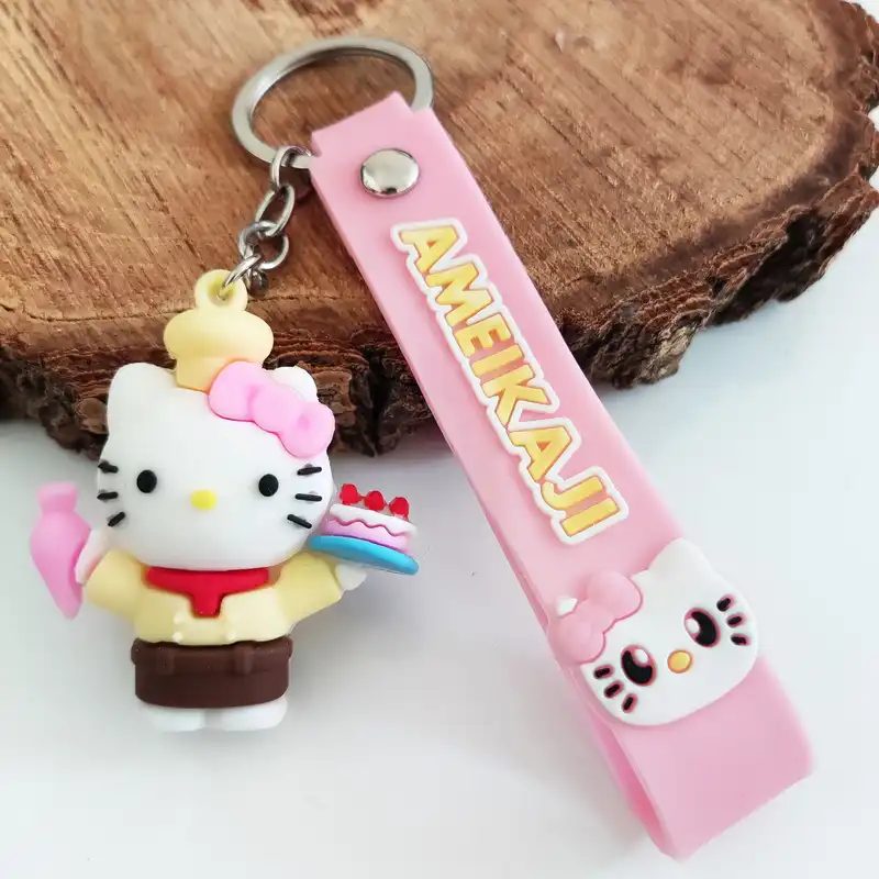 جاکلیدی مدل سیلیکونی طرح گربه کیتی کیک به دست کد DB20