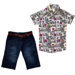 ست پیراهن و شلوارک پسرانه کد T-181