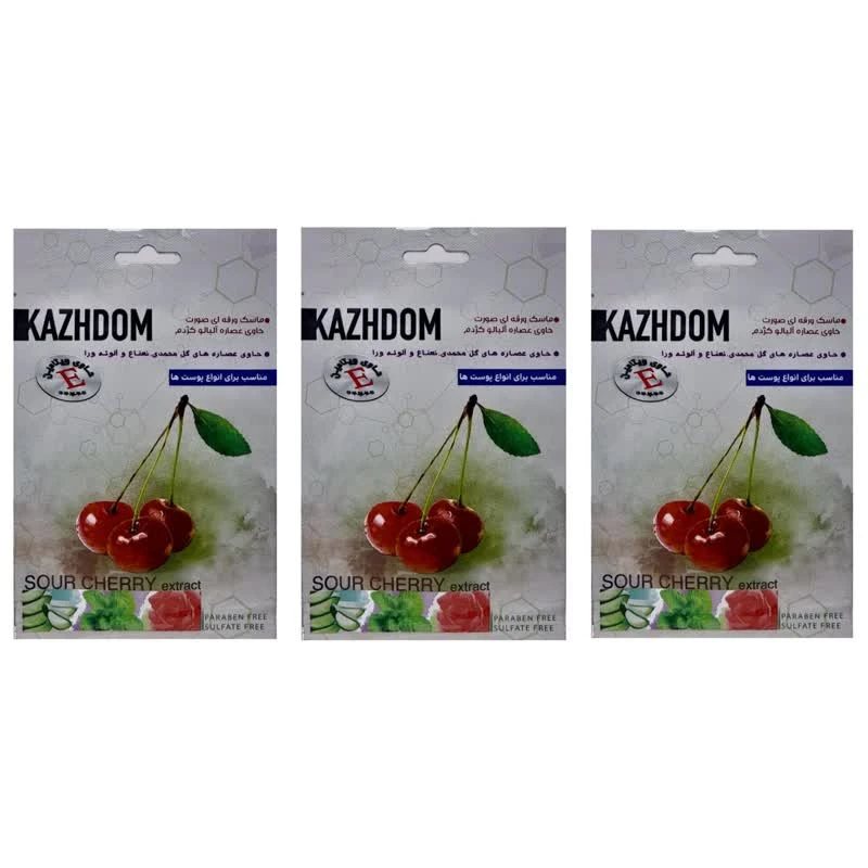 ماسک صورت کژدم مدل آلبالو وزن 25 گرم بسته 3 عددی