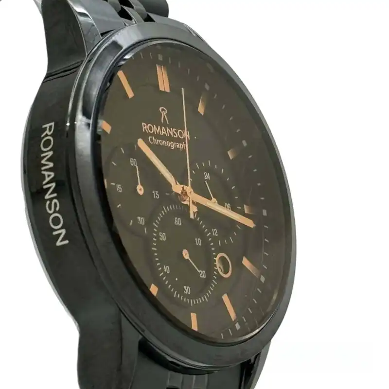 ست ساعت مچی عقربه ای زنانه و مردانه رومانسون مدل سه موتور فعال کرنوگراف کد 2096