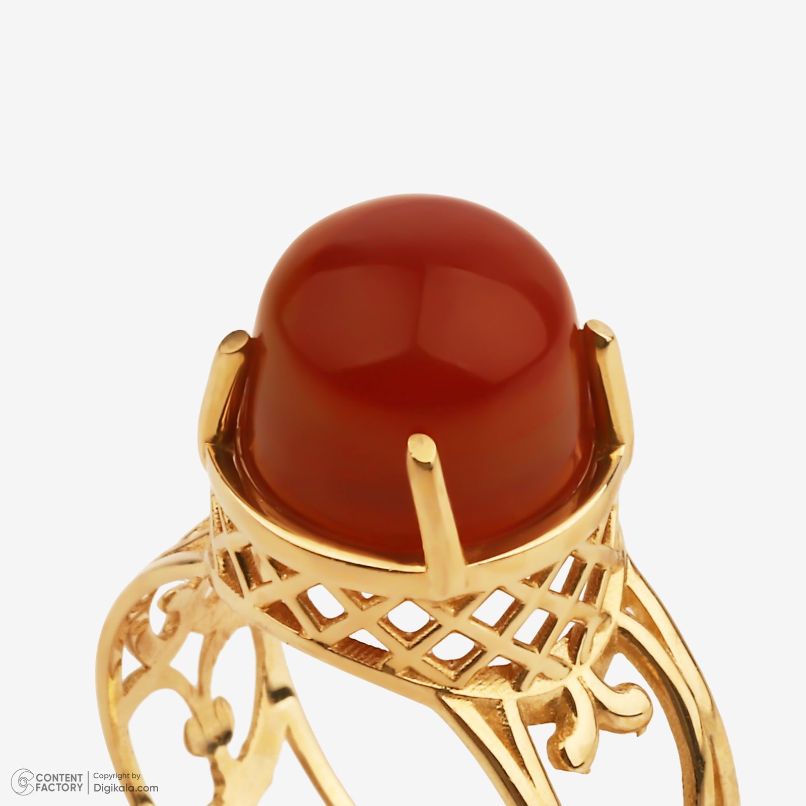 انگشتر طلا کم اجرت 18 عیار زنانه گلدم مدل R344009 سایز 53 -  - 5