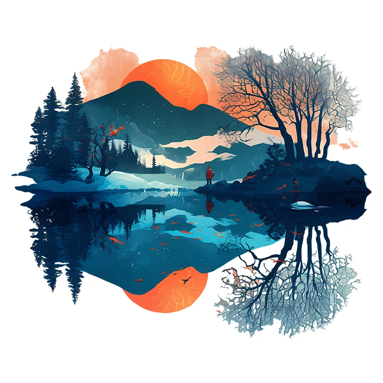 استیکر پارچه و لباس پاد آفرین مدل منظره کد S5541