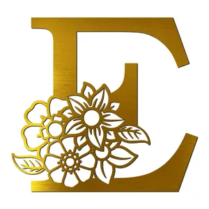 آینه پلکسی گلس آژنگ طرح E مدل حروف انگلیسی گل دار کد H-Ayene-653