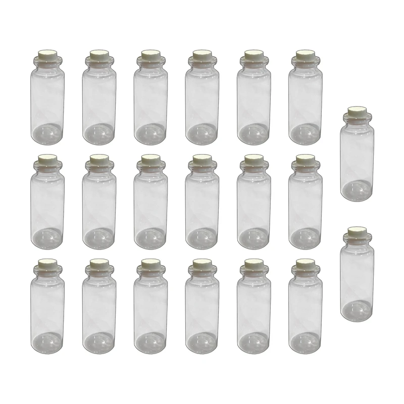 بطری دکوری مدل شیشه ای ویال مجموعه 20 عددی