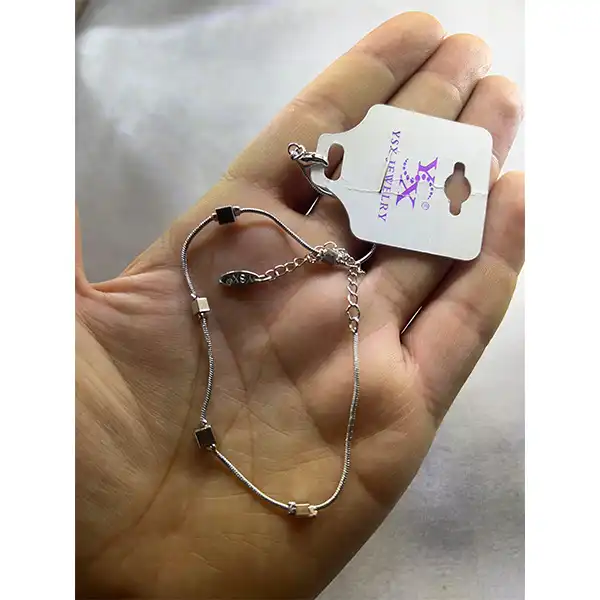 پابند زنانه وای اس ایکس مدل زنجیری پنج مکعب کد 4653263