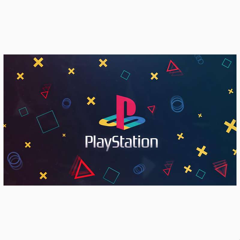 فرش پارچه‌ای مدل فرشینه طرح کنسول بازی PlayStation کد AR3058824