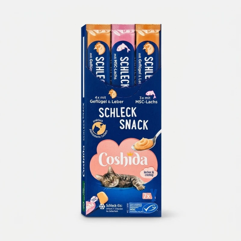بستنی گربه کوشیدا مدل schleck snack وزن 112 گرم بسته 7 عددی