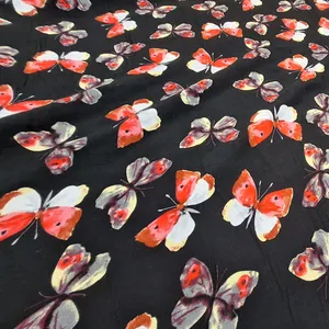 پارچه لباس مدل کدری نخی پروانه ای 