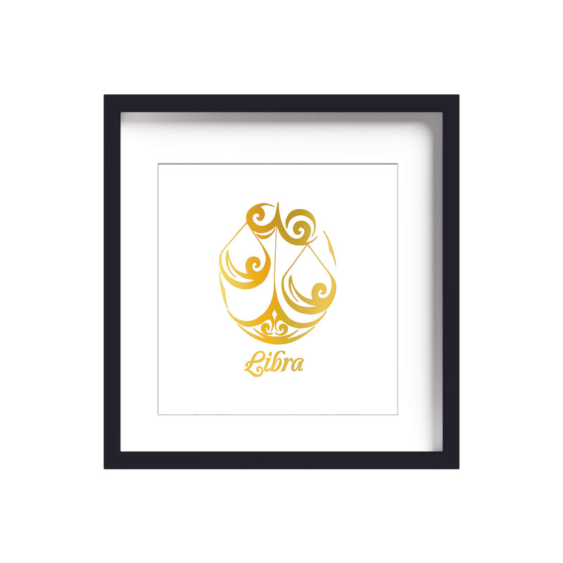 تابلوطلاکوب زرکات طرح ماه تولد مهر مدل Libra
