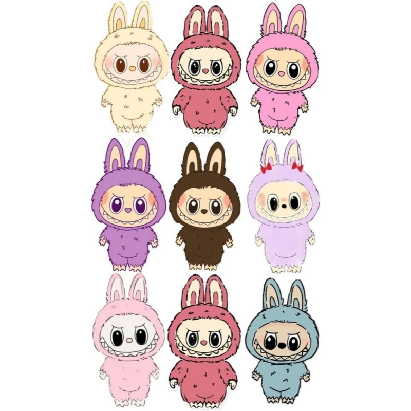 استیکر لپ تاپ طرح labubu کد 28 مجموعه 9 عددی
