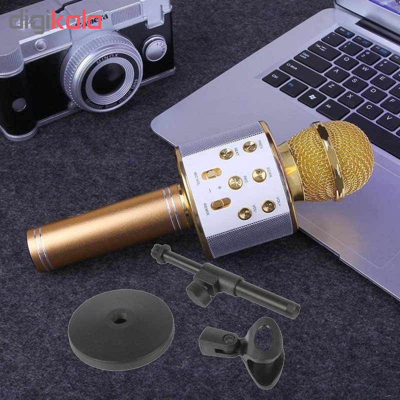 میکروفون اسپیکر مدل 858 به همراه پایه میکروفون