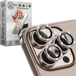 محافظ لنز دوربین مسیر مدل Desert Titanium Diamond مناسب برای گوشی موبایل اپل iPhone 16 Pro / 16 Pro Max