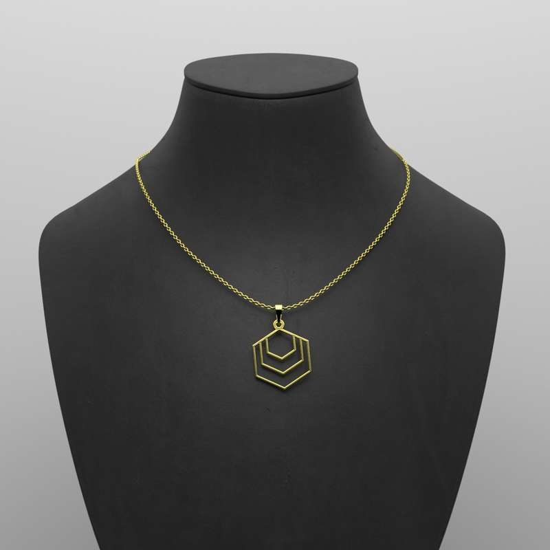 گردنبند طلا 18 عیار زنانه مدوپد مدل هندسی کد F3-1-1007