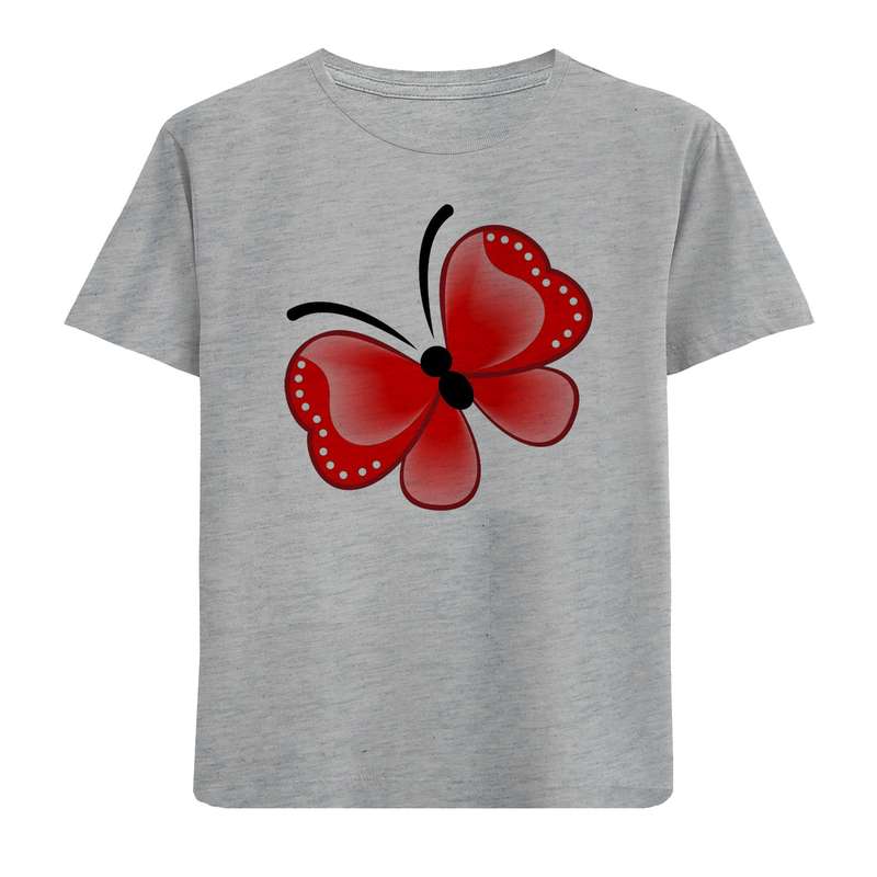 تی شرت آستین کوتاه دخترانه مدل پروانه F706