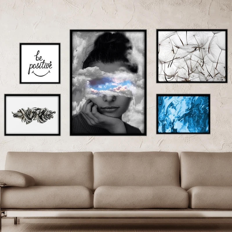 تابلو بکلیت طرح ابر و باد مدل دکوراتیو B-378  مجموعه 5 عددی