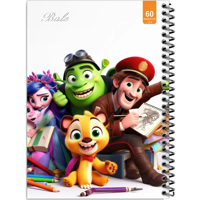 دفتر نقاشی 60 برگ انتشارات بله طرح فانتزی پسرانه کد A4-O26