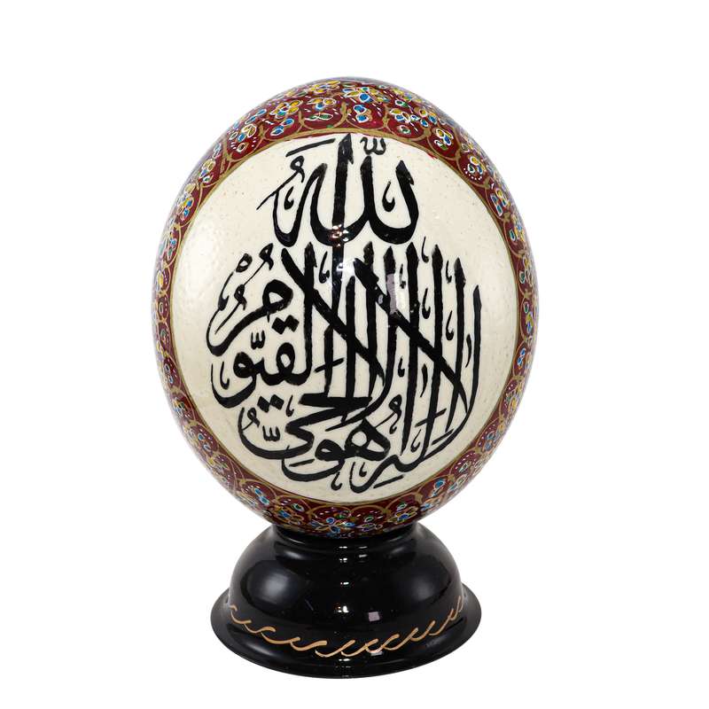 تخم شترمرغ تزیینی طرح آیة الکرسی کد 1613