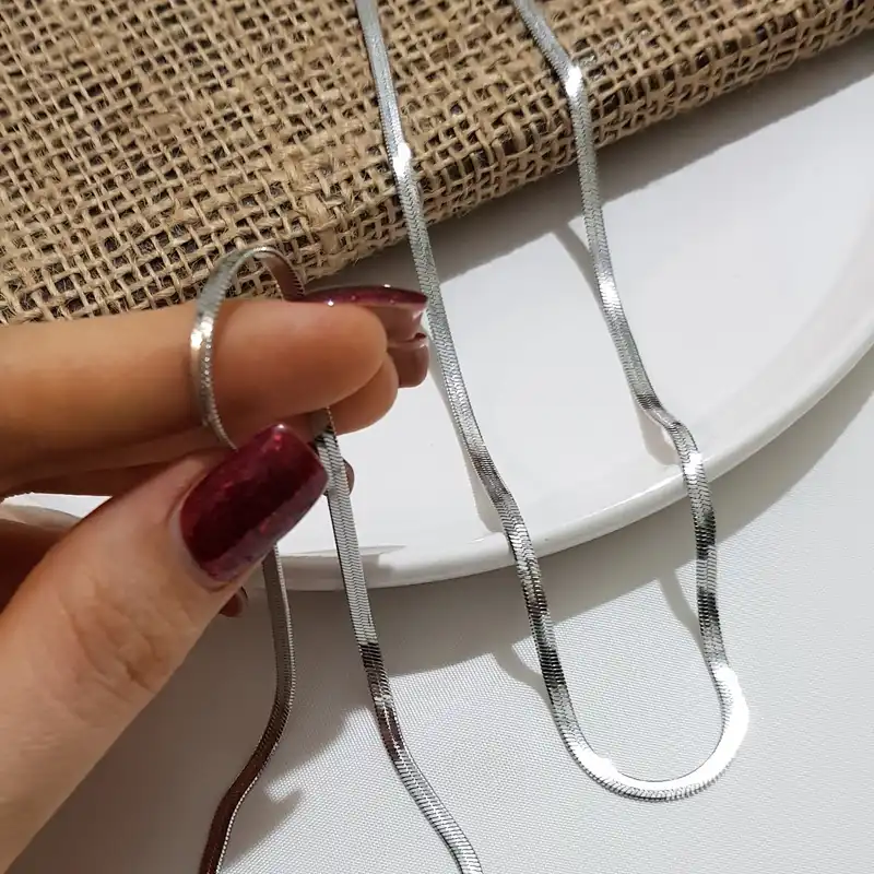 زنجیر زنانه مدل ماری سیلور 39 کد 3327